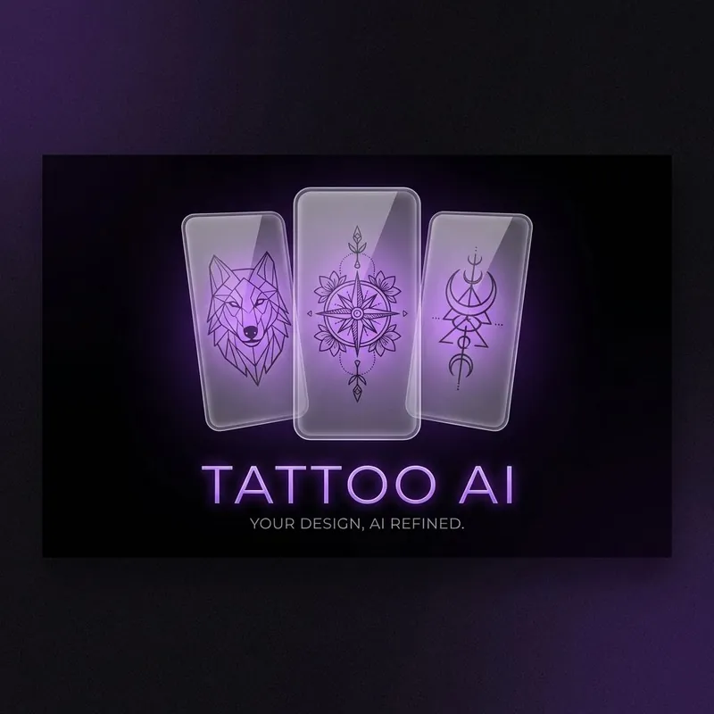 Tattoo AI banner showing AI tattoo design previews